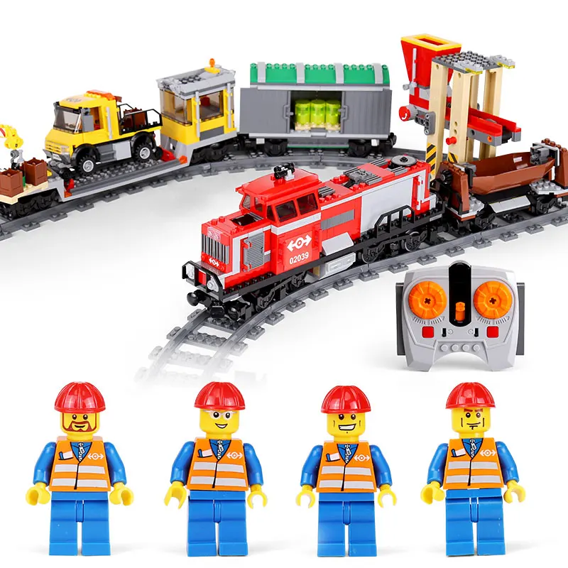 

898Pcs Lepin 02039 Red Cargo Train Set New City Series Children Building Blocks Educational Toys Model DIY Gifts as LegoING 3677