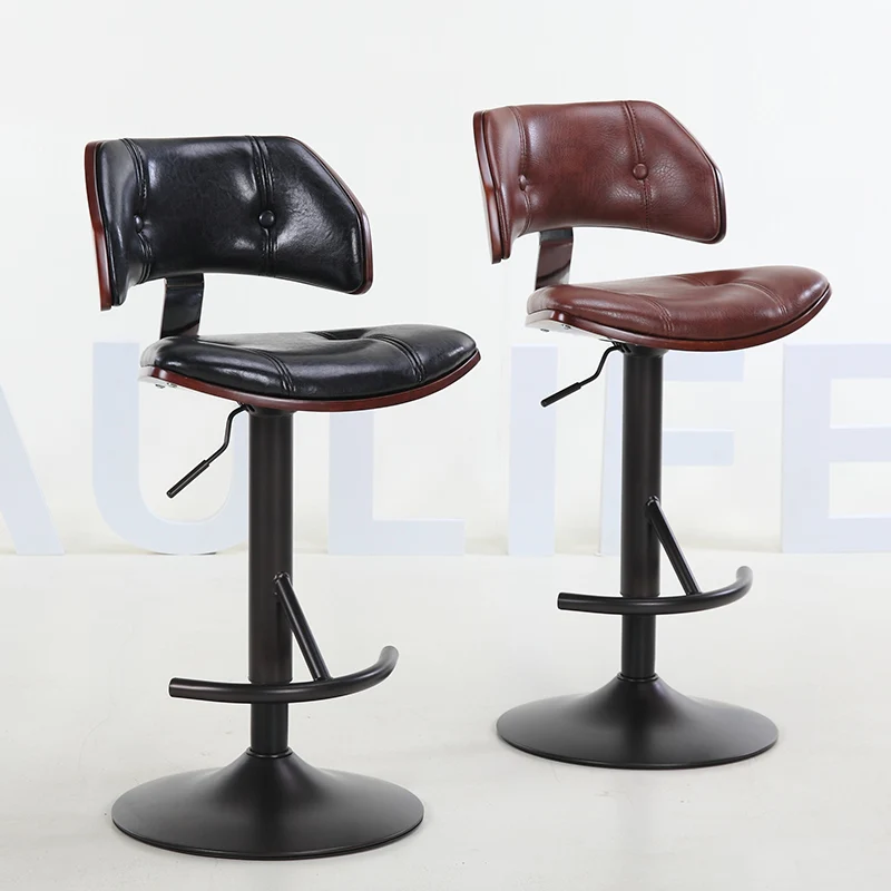 15%European bar stool chair lift chair rotating bar chair simple home backrest high stool cashier chair