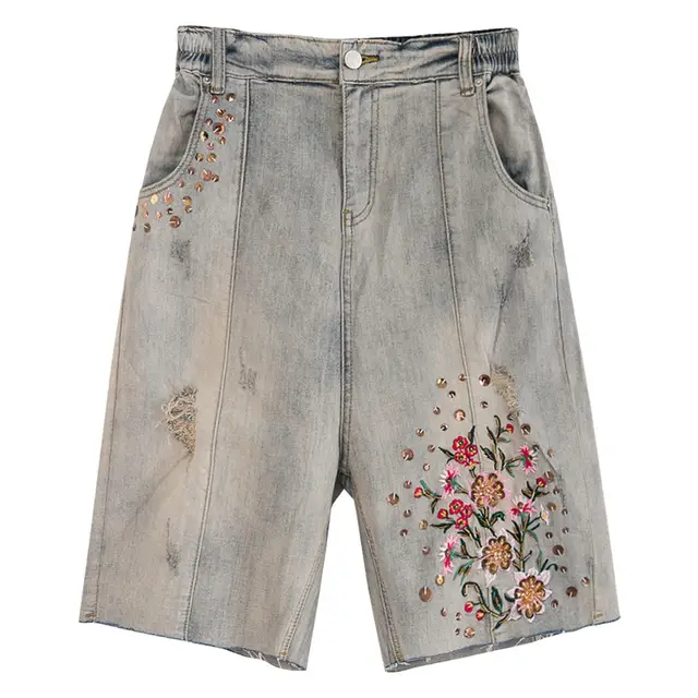 women's half length jeans