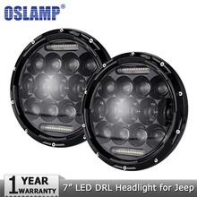 Oslamp " 75 Вт светодиодный головной светильник, лампы, светодиодный светильник дальнего света Hi-Lo Beam H4 H13, дневной ходовой светильник, налобный фонарь 12 В для Jeep Wrangler JK/TJ/LJ