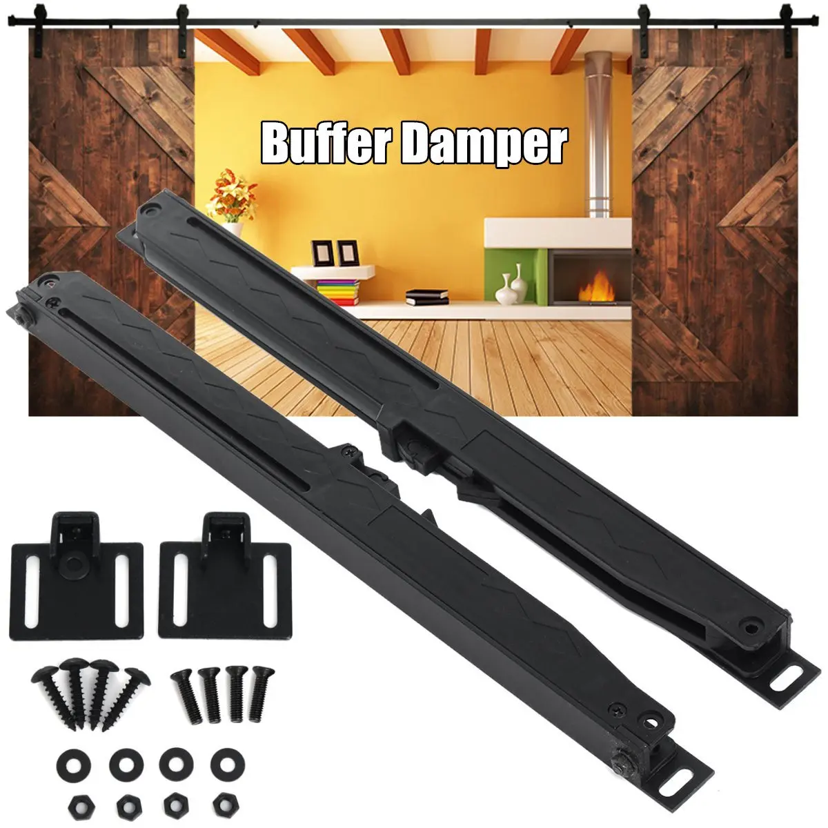 

Any Side Sliding Barn Door Hardware Soft Close Drawer Slide Track Buffer Damper New Arrival