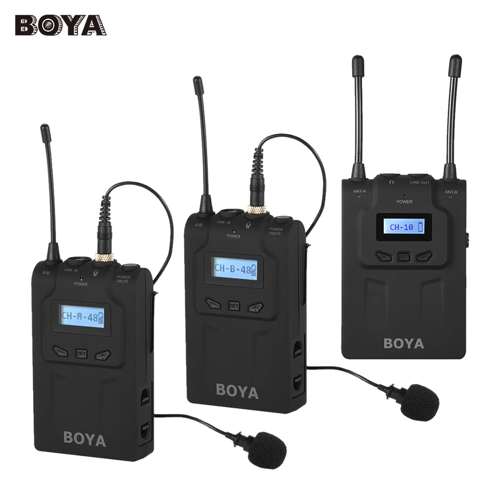 

BOYA BY-WM8 Pro Wireless Mic Microphone System Audio Video Recorder Receiver mic condenser for Canon Nikon Sony DSLR Camera