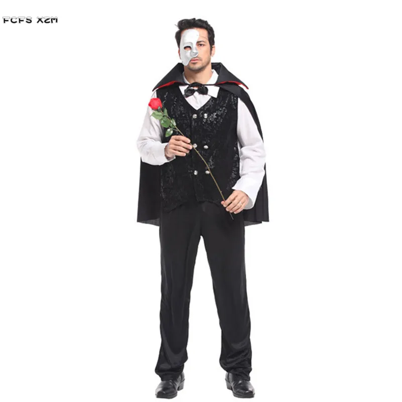 Half face Mask Men Halloween Vampire costumes Dracula Cosplay Purim