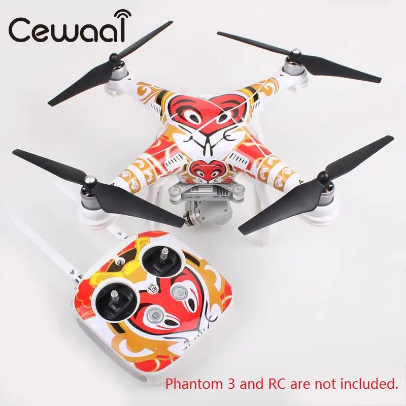 2 цвета наклейки с персонажами из мультфильмов для DJI Phantom 3 Дрон корпус + пульт