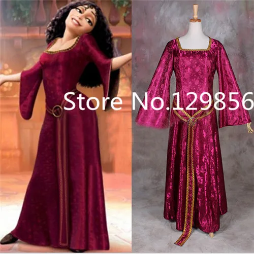 Customized Costume Rapunzel Tangled Mother Gothel Dress Costume Cosplay Adult Woman's Medieval Dress Party Cosplay Cotume ruffles 2029 gaess medieval dress costume cartoon character costumes dress medieval dress