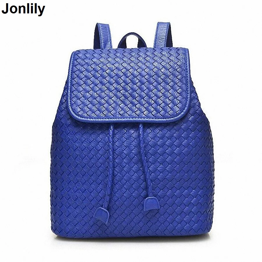 

Women Genuine Leather Backpack weave School Bags For Girls Korean Backpacks Student Bookbag Mochilas Femininas LI-1392
