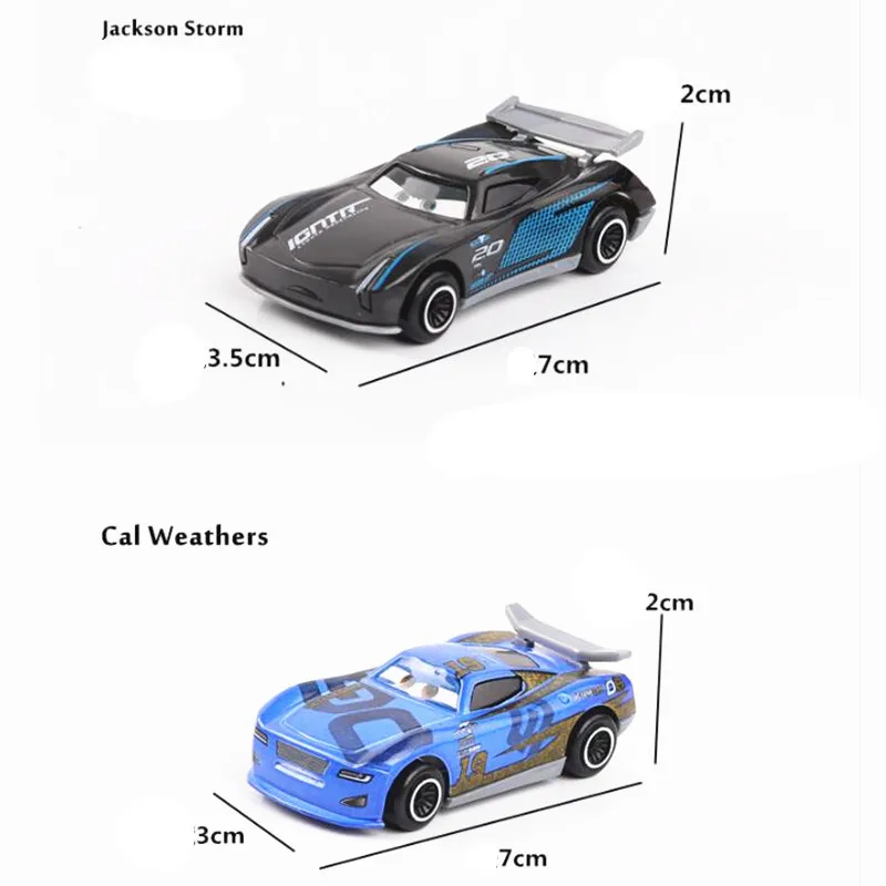Новый Дисней Pixar машина 3 Молния Маккуин Джексон шторм 7 шт. набор Мак дядюшка грузовик 1:55 литье автомобиля Модель игрушка для мальчиков