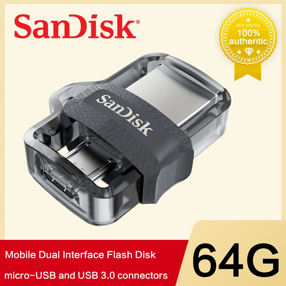 SanDisk OTG USB 3,0 двойные мини-накопители 64 Гб 128 ГБ USB флэш-накопитель 32 Гб 16 Гб флешки для ПК и Android телефонов память U диск