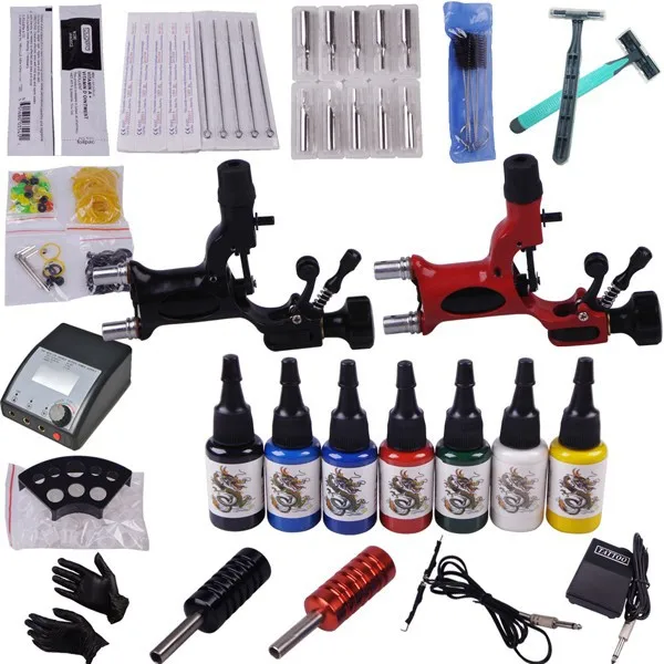 Máquina de Tatuagem Professional Body Piercing Tattoo Completa 2 Top Libélula Arma Tatuagem Cosmética Superior Fornecimento Kit 2 Beleza e saúde