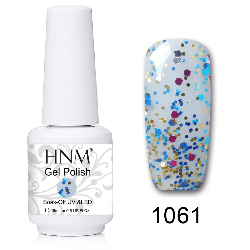 HNM 15 мл УФ-гель для ногтей лак удаляющийся замачиванием светодиодный светильник Гель-лак Полуперманентная живопись желлак Лаки лакукер штамповка эмаль - Цвет: 1061