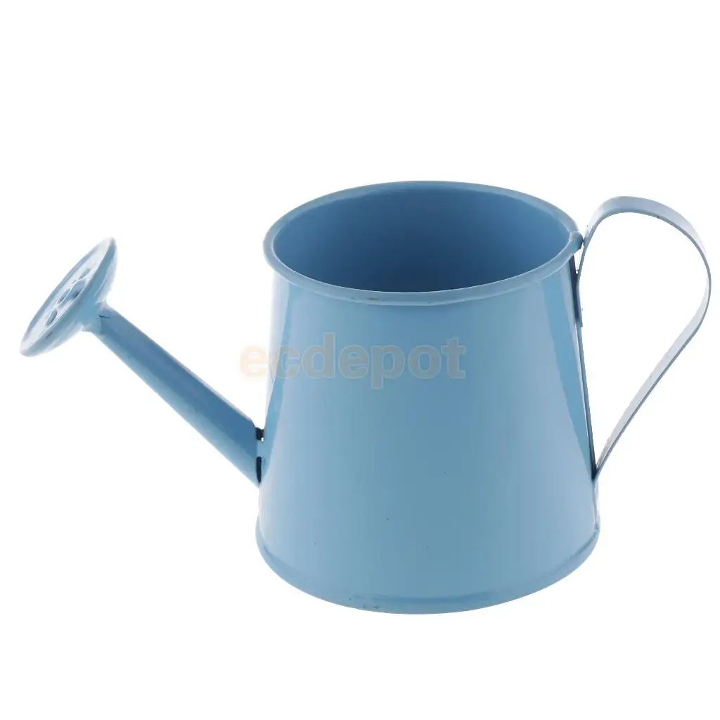 Rustic Vintage Iron Metal Watering Can Flower Bucket Vases Garden Balcony Home Office Decor