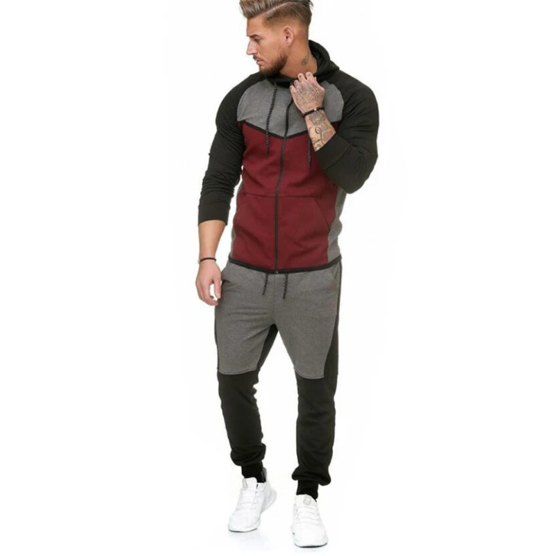 Suit Sport Clothing Set Running Jogger Tracksuit (6)