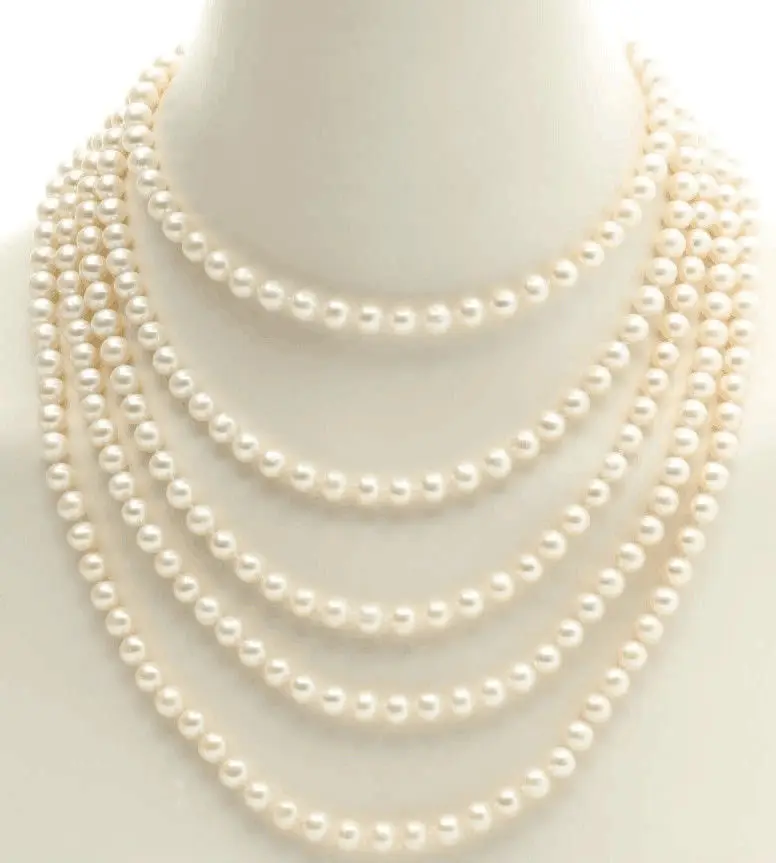 

classic 9-10mm south sea white baroque pearl necklace 48inch 14KGP