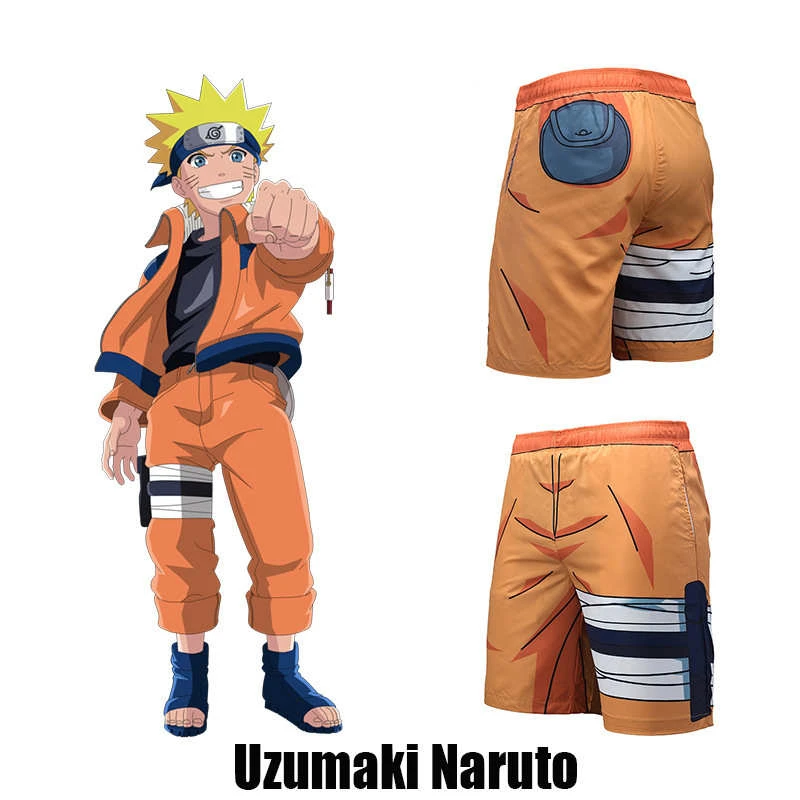 Dragon Ball NARUTO Quick Dry Swimming Shorts For Men Anime Swimwear Man Summer Bathing Beach Wear Surf Boxer Brie Swim Trunks