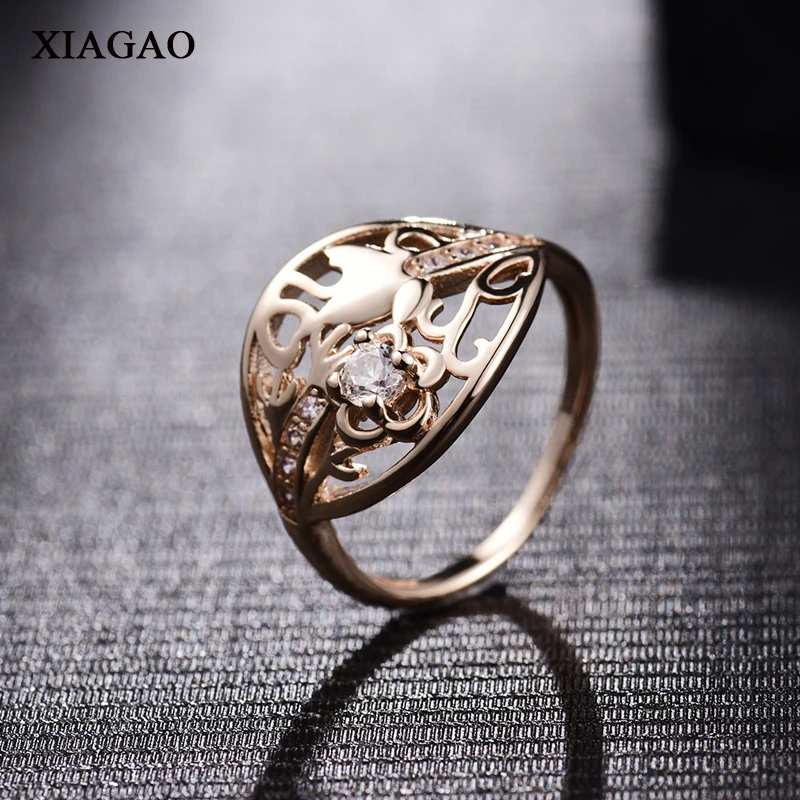 

XIAGAO Drop Shipping Ring for Women Rose Gold-Color Crystal Cubic Zircon Bohemia Rings Band Engagement Wedding Jewelry XGA082