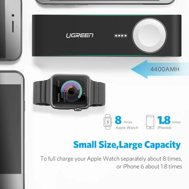 Ugreen Wireless Charger Power Bank 4400mAh for Apple Watch 4/3/2 iPhone X 8 External Battery Charger for Mobile Phones Poverbank Ugreen Wireless Charger Power Bank 4400mAh for Apple Watch 4/3/2 iPhone X 8 External Battery Charger for Mobile Phones Poverbank