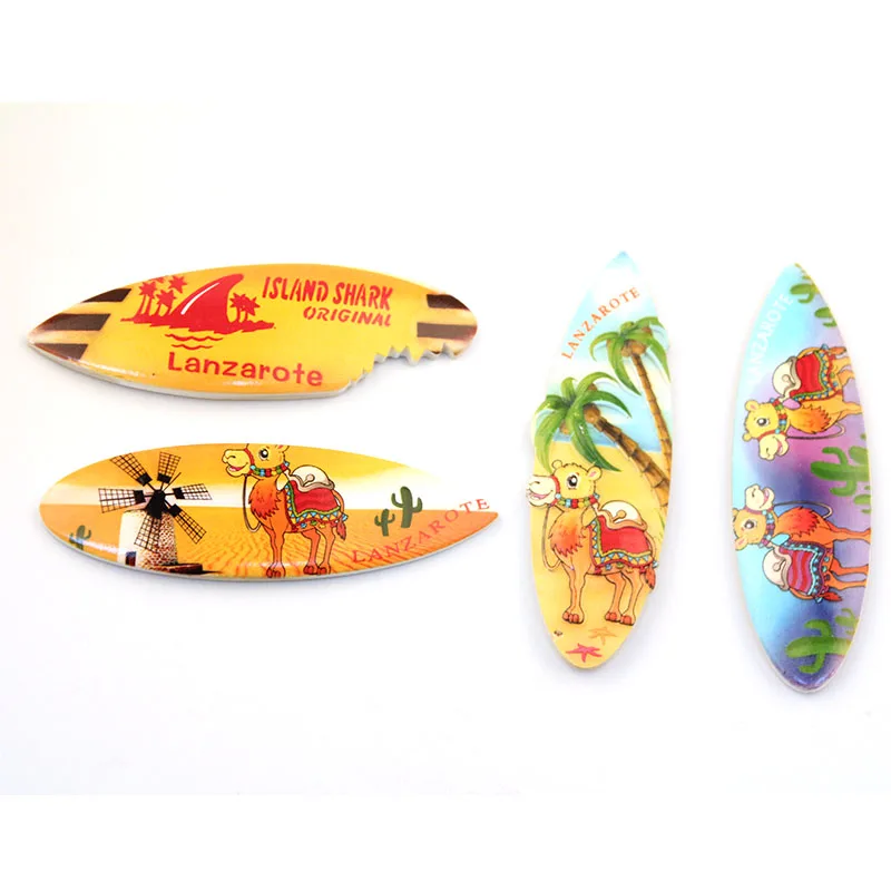 

Spain Lanzarote Resin Fridge Magnet Creative 3D Surfing Board Refrigerator Magnet Tourist Souvenirs Home Decoration