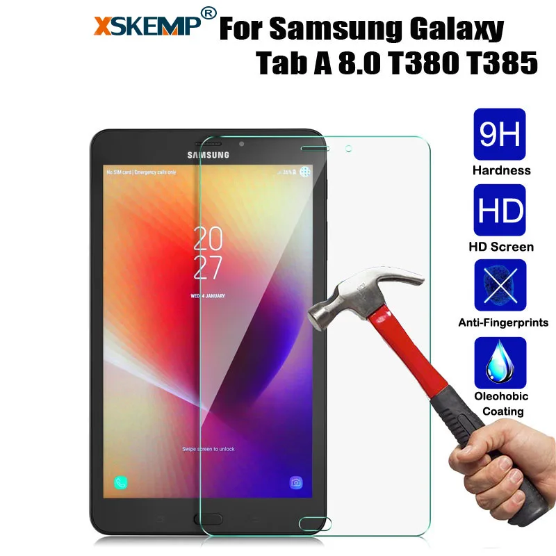 XSKEMP 9H Настоящее Закаленное стекло Защита экрана для Samsung Galaxy Tab A 8 0 T380 T385 2017