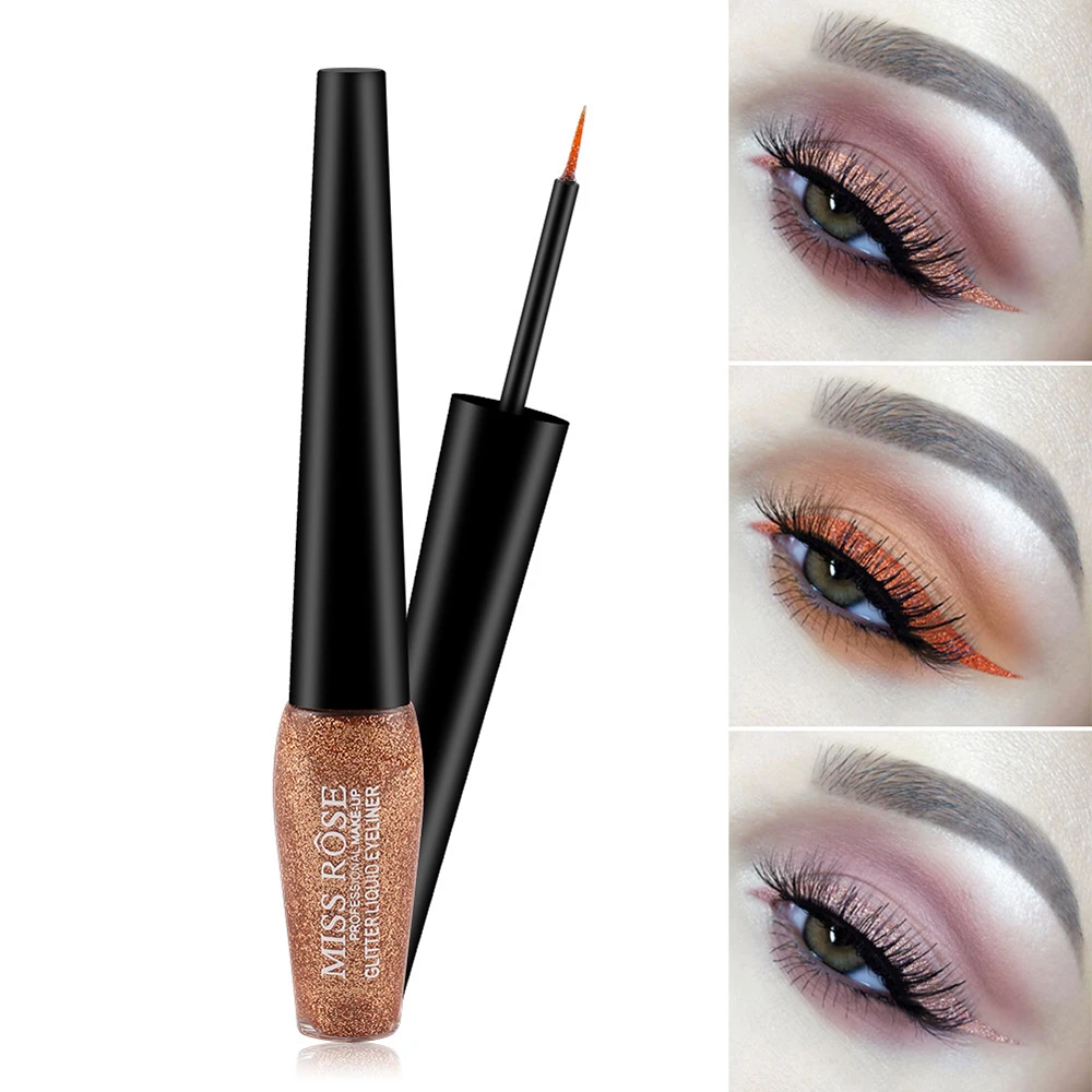 MISS ROSE Liquid Eyeliner Eyeshadow Shiny Waterproof Long Lasting Sparkling Eye Makeup Diamond Shining Eyeliner Cosmetic TSLM1
