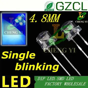 

1.5Hz Blue strawhat leds 4.8mm single blinking LED DIODE 120 wide view angle 3.0-3.5V