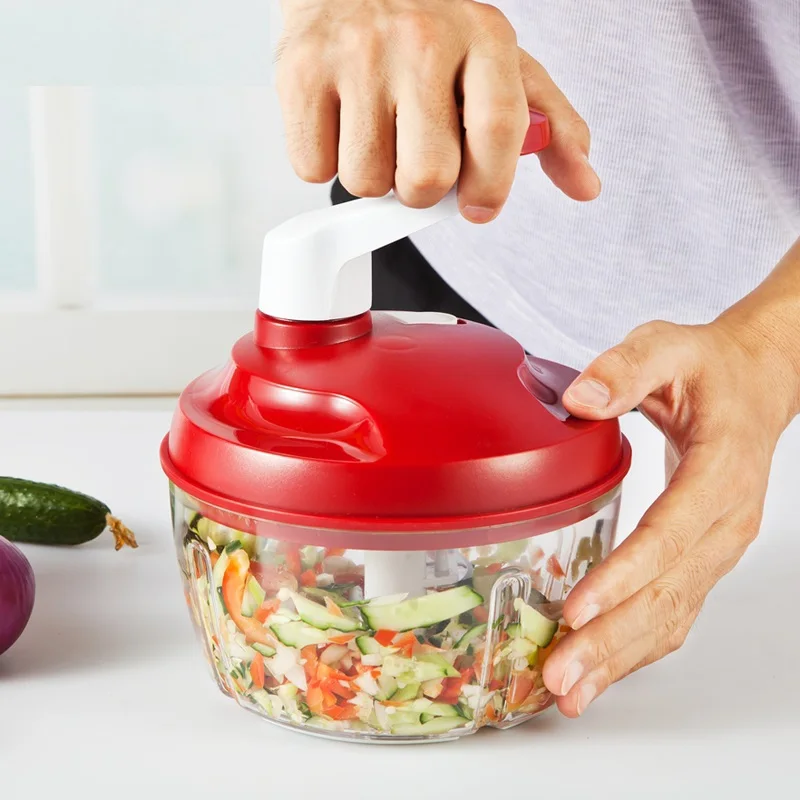 

1Pcs Kitchen Multifunction Veggie Chopper Weeding Hand Shake Meat Grinder Stuffing Machine Creative Lovely High-Quality High-end