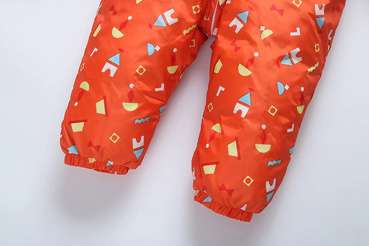 Оранжевый и красный теплый флисовый внутренний комбинезон для девочек; водонепроницаемый детский зимний комбинезон с капюшоном из натурального меха; Детский комбинезон; комбинезоны