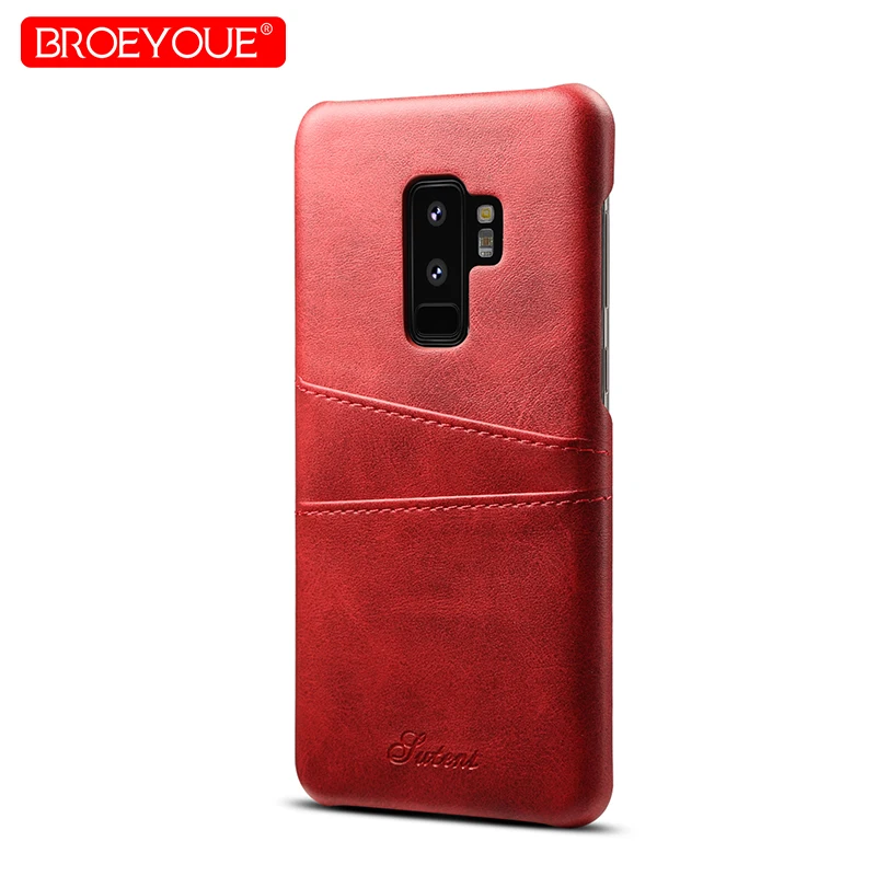 

Leather Cover For Samsung S9 Plus S8 Plus Note 8 9 Case Red Back Phone Case Protection Shockproof PU Hard Back Cover For Note 9