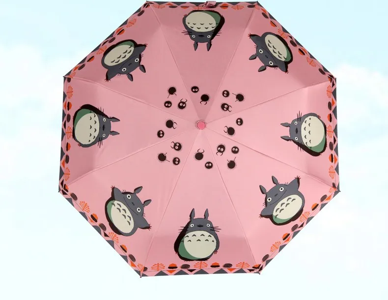 Креативный Зонт Тоторо, защита от солнца и дождя, акция, автоматический и ручной Зонт с мультяшным котом, 3 складных зонта, sombrinha japonesa