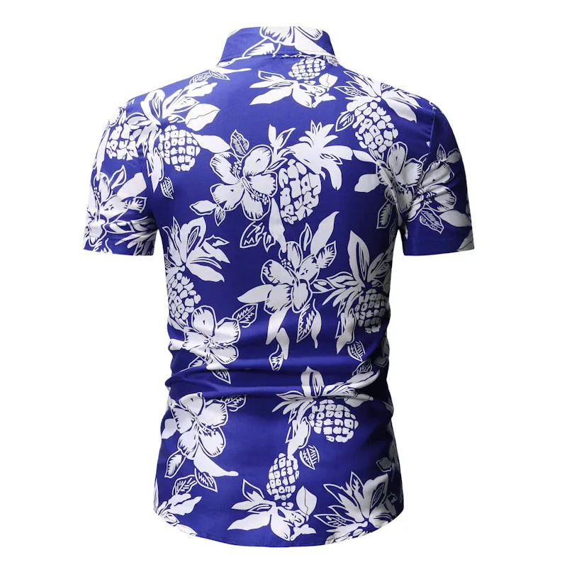 Цветочный принт рубашки для мальчиков короткий рукав модные хлопковые блузки 2019 мужской летний Гавайи Camisetas Masculina плюс размеры XXXL