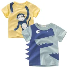 Cartoon Print Baby Boys Dinosaur T Shirt For Summer Infant Kids Boys Girls Lion T-Shirts Clothes Cotton Toddler Letter Tops цена Cartoon Print Baby Boys Dinosaur T Shirt For Summer Infant Kids Boys Girls Lion T-Shirts Clothes Cotton Toddler Letter Tops цены онлайн