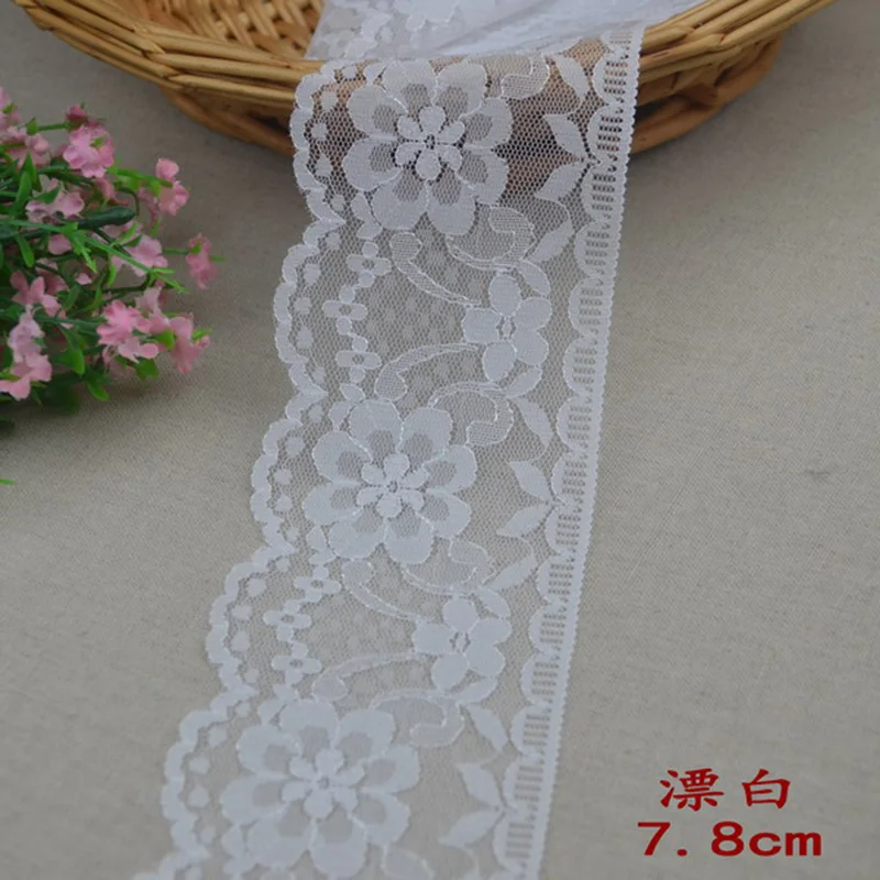 

20Yards Lace Ribbon White Vintage Lace Trim Ribbon Floral Lace Fabric For Decoration DIY Craft Sewing 7.8cm
