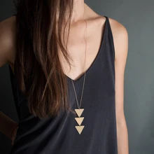 2019 nouveau pendentif Collier géométrique longue chaîne femmes Collier Ras Du Cou Chocker Collana Bijoux Collier Femme Joyas Mujer Ras Du Cou