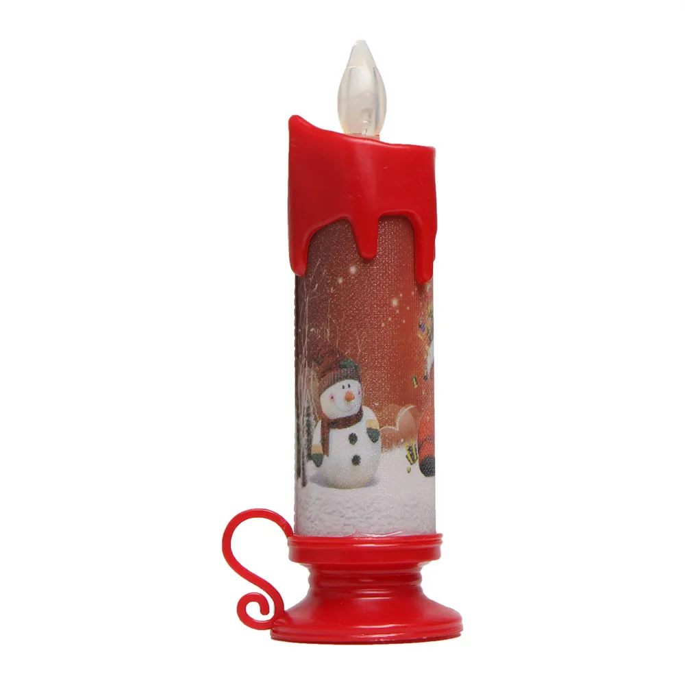 Christmas santa Candle Christmas snowman Candle Electronic Light LED Candle For New year Decorations for party Christmas gift#25