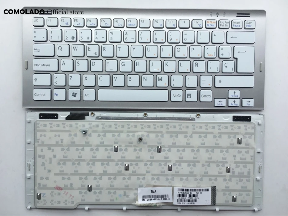 SP испанская клавиатура для SONY VGN-SR26 SR13 SR серии SR28 SR33 белая с серебряной рамкой