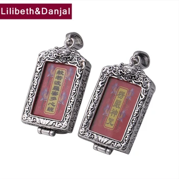 

Buddha Pendant 100% Real 925 Sterling Silver indian jewelry Men Women Necklace Lucky Heart Sutra Mantra Vajra Pendant 2020 P63