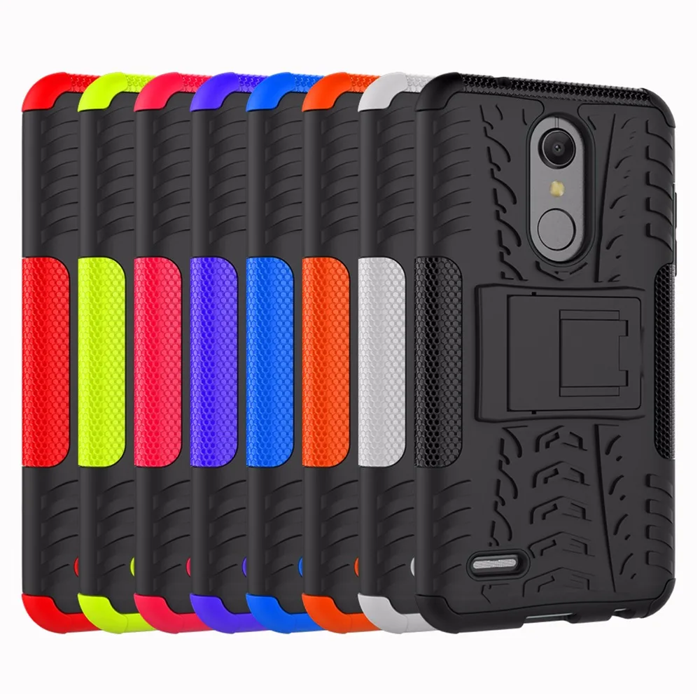 

Case For LG K10 2018 Cover Hybrid ShockProof Armor TPU + PC Phone Stand Case For LG LV5 K10 2017 Phone Cases