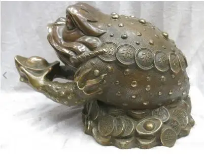 10&quot China brass carved copper Feng Shui Treasures fill the home Spittor StatuE | Дом и сад