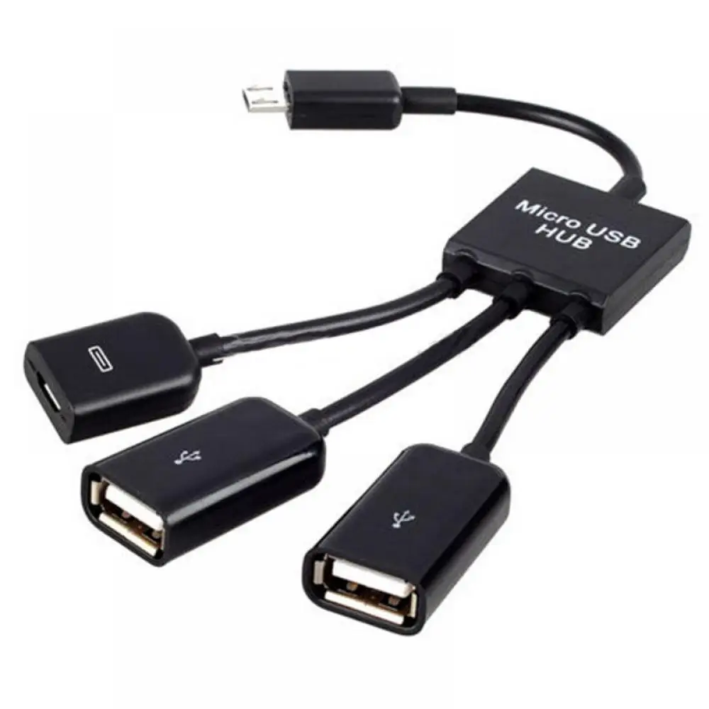 3 в 1 микро USB HUB мужского и женского пола и двойной USB кабель для зарядки 2,0 хоста OTG адаптер кабель S3