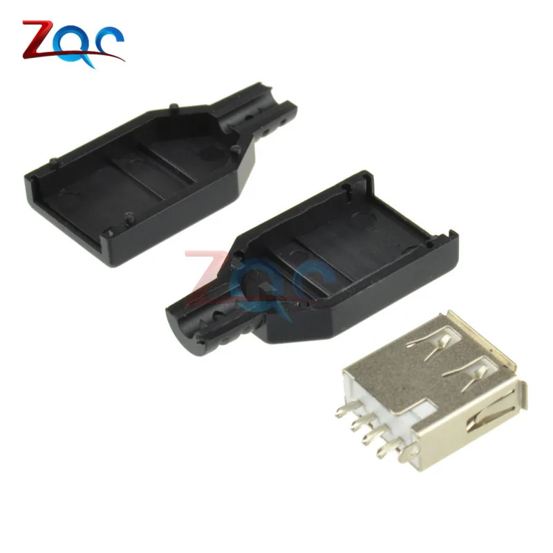 10 шт. USB 2 0 Тип A штекер Адаптер Гнездо 4 Pin разъем с пластиковой крышкой типа DIY