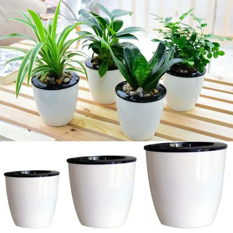 

New Self-Watering Pot Flowerpot Planter Basket Home Garden Convenience Decor DIY