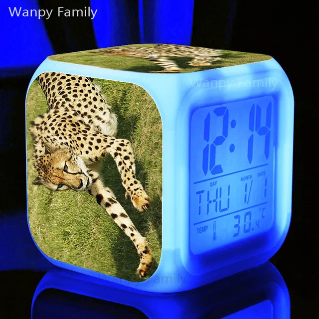Africa Cheetah Alarm Clock For Kids Festival gifts Desktop
