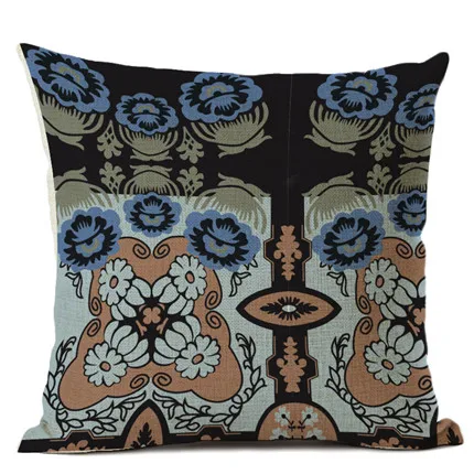 Colorful Abstract Ethnic Floral Classical Mandalas Pattern Prints Vintage Patchwork Retro Geometric Cushion Cover Pillow Case - Color: 9