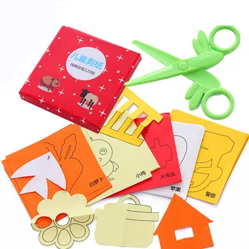 

Children Hand-made Origami Colorful Paper-cut Book Children Diy Puzzle Hand-cut Paper With Safe Knife The Kindergarten Toy