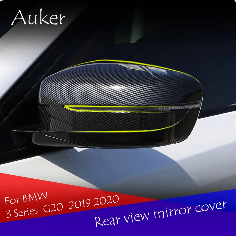 

Car Chrome Side Door Rear View Mirror Cover Mirror Frame Cover Version Car Accessory 2pcs / set For BMW 3 Series G20 2019 2020