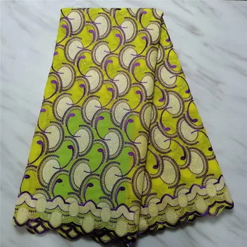 

2019 High Quality Dry Cotton Lace Fabric Stones Swiss Voile Lace Fabric With Embroidery For Party African Lace Fabric pl65-1649