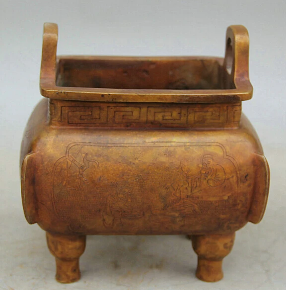 

524 6" Marked Chinese Xuande Dynasty Purple Bronze Old Man Incense Burner Censer Discount 35%