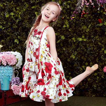 

W.L.Monsoon Girl dress Summer dress cotton Leisure Thin section summer child Princess dress sweet Big pendulum summer Children's