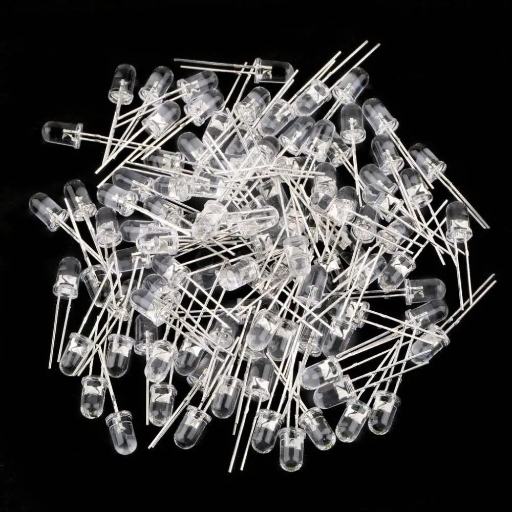 100Pcs 5mm White Ultra-Bright LED Light Lamp Emitting Diodes 15000MCD Worldwide Store In Stock | Лампы и освещение