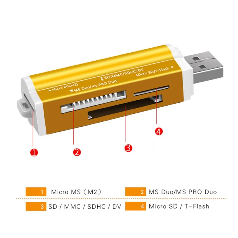 Все in1 4 слота кард-ридер для T-Flash, MMC, TF, M2 адаптера SD кард-ридер для портативного компьютера