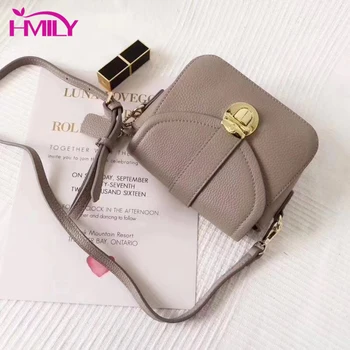 

HMILY New Arrival Small Women Shoulder Bag Genuine Leather Female Messenger Bag Mini Fashion Cute Women Bag Real Cowskin Bag